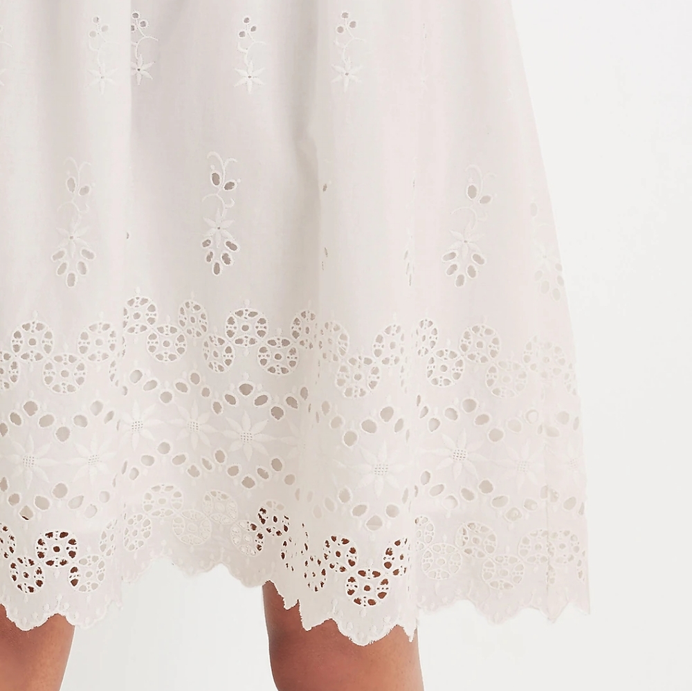 Madewell White Eyelet Lattice Dress View 2